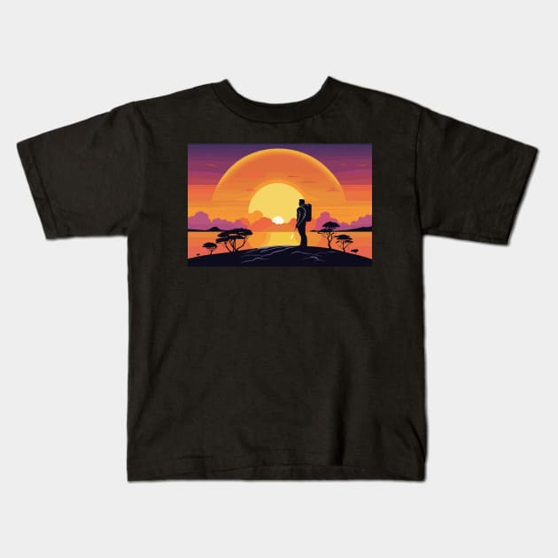 "Rays of Redemption: A Man's Defeat of Life's Demons" Kids T-Shirt by abdellahyousra